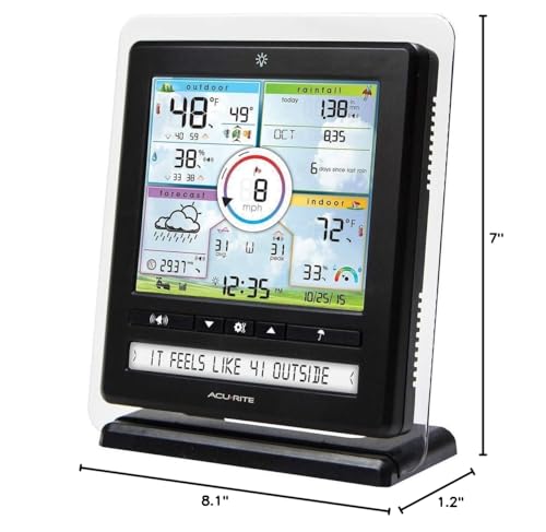 AcuRite Iris (5-in-1) Wireless Indoor/Outdoor Weather Station with Color Display for Hyperlocal Weather Conditions (01536MCBA1)