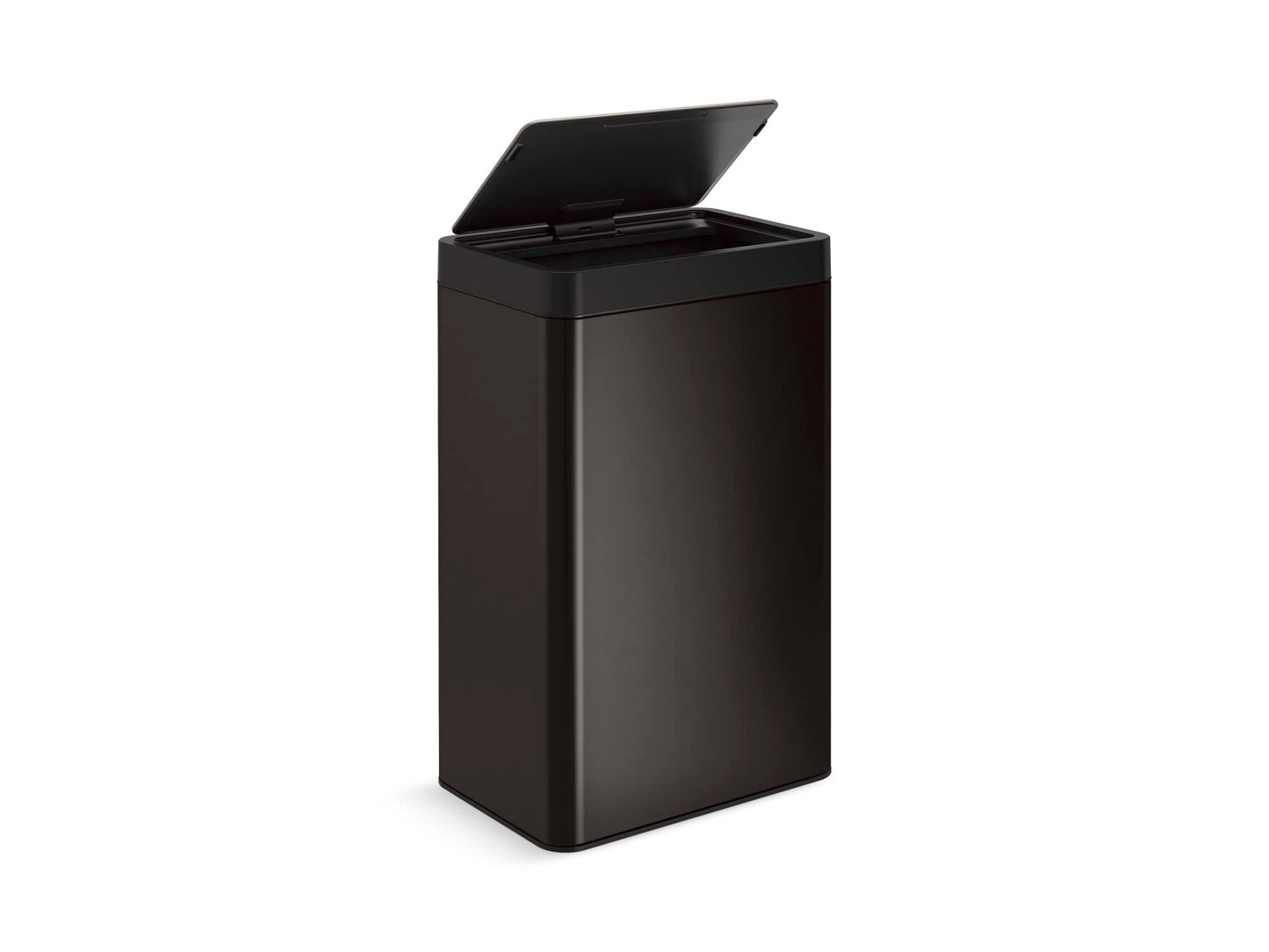 Kohler 23825-BST 13-Gallon Touchless Black Stainless Steel Trash Can, Hands-Free Motion Sensor Lid, Durable, Fingerprint-Resistant, Easy to Clean, K-23825-BST