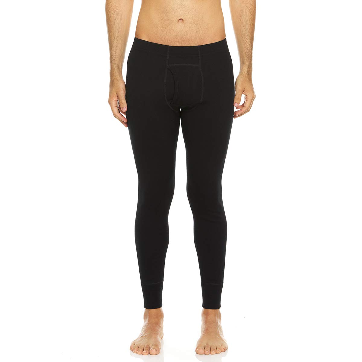 100% Merino Wool Expedition Weight Mens Bottoms - Heavy Weight Base Layer Pants - Extreme Cold Weather Gear - Black - Large