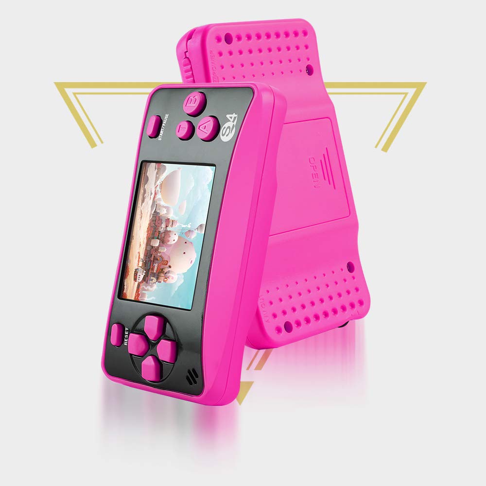 Handheld Game for Kids Ages 4-10, 2025 Upgraded, 142 Classic Mini Games, TV Output, 2.5" LCD Screen, Portable Arcade System, Birthday for Children-Rose
