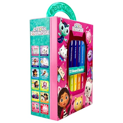 DreamWorks Gabby’s Dollhouse - My First Library Board Book Block 12-Book Set - First Words, Alphabet, Numbers, and More! - PI Kids