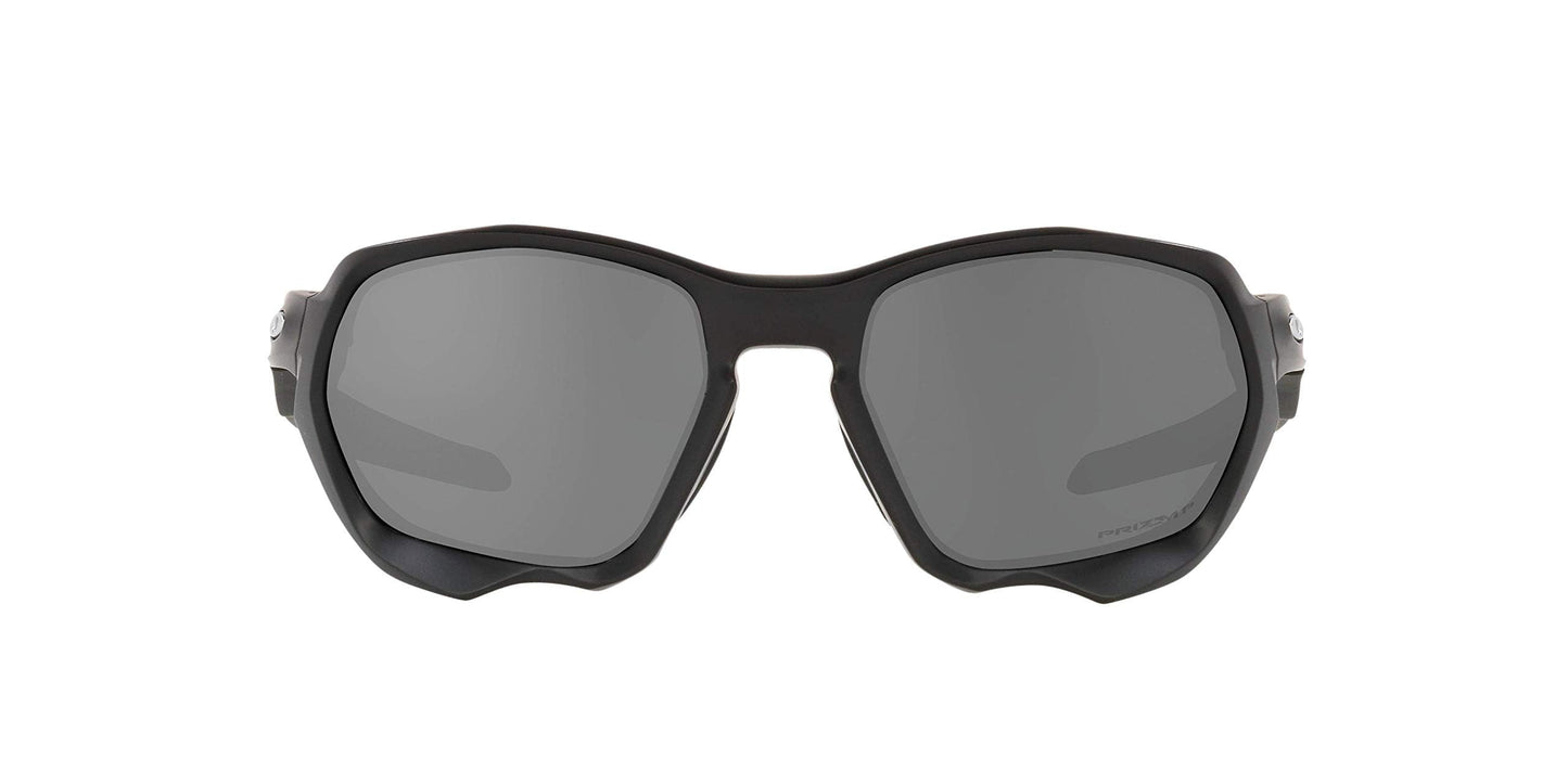 Oakley Mens OO9019 Plazma Rectangular Sunglasses, Matte Black/Prizm Black Polarized, 59 mm