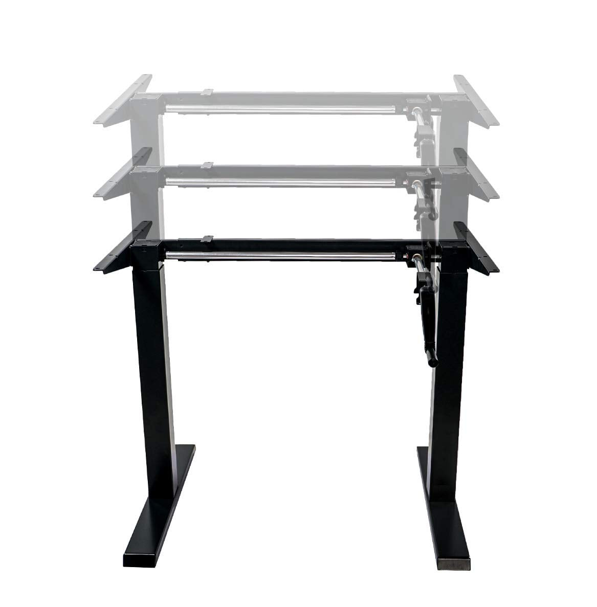 ErgoMax Black Height Adjustable Crank Desk Frame, Tabletop Not Included, 48.56 Inch Max Height