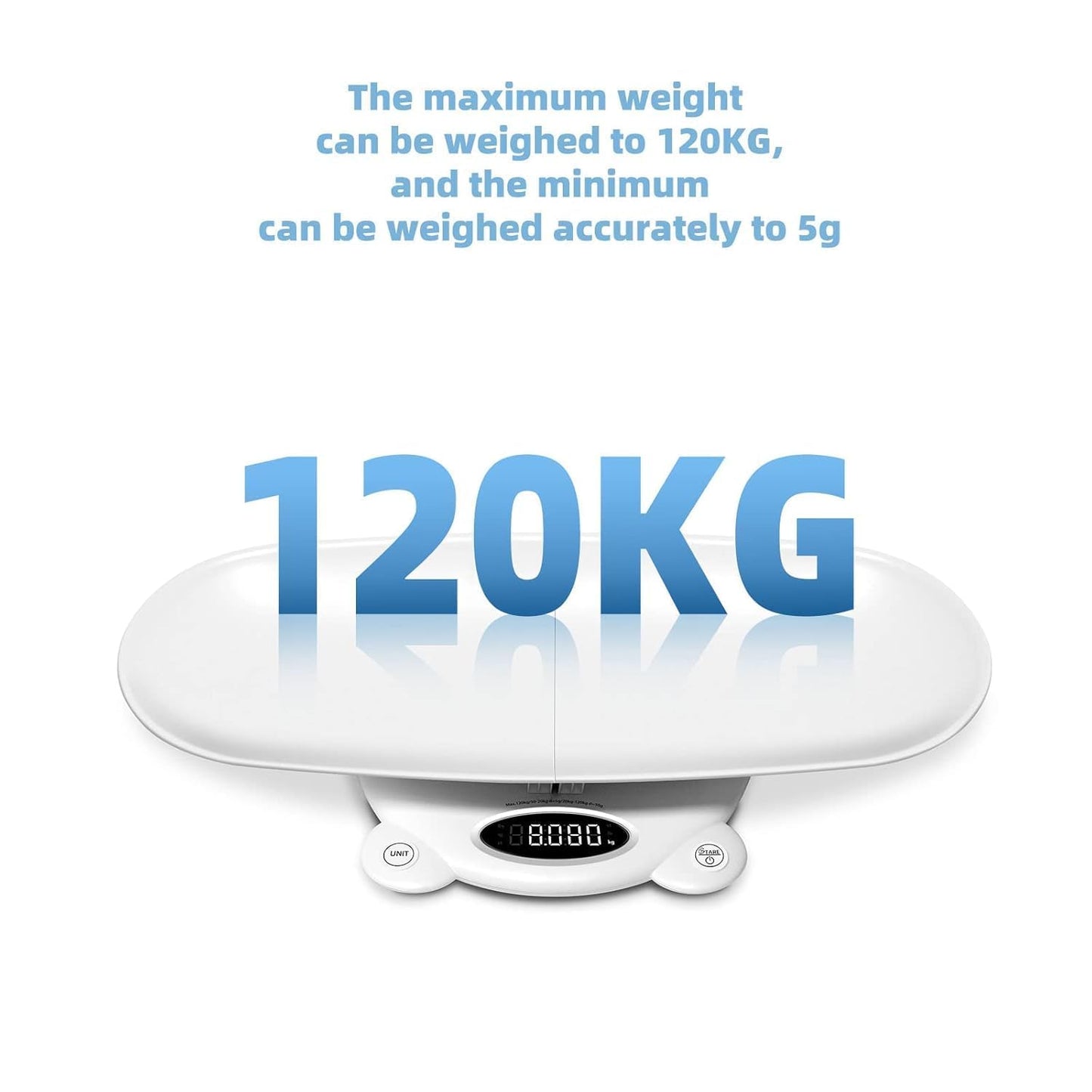 Ellie Digital Baby Scales, Multi-Function Scale for Infant, Toddler & Pet, LED Display Weighing Scale for Newborns, Cats & Dogs, Large Capacity for Family Weight Tracking at Home