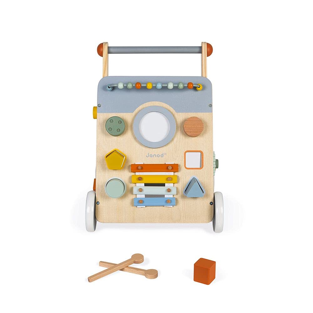 Janod Sweet Cocoon Wooden Multi-Activity Baby Walker - Ages 12 Months+ - J04410