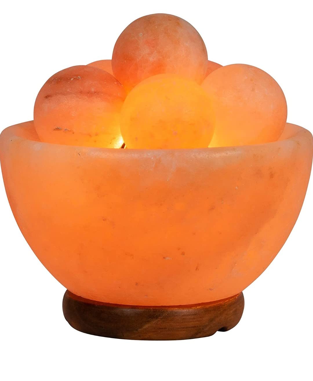 Kirit Gemstones Himalayan Rock Salt lamp for Positive Energy | Himalayan Salt Lamp Original (Fire Bowl with 6 Massage Ball)