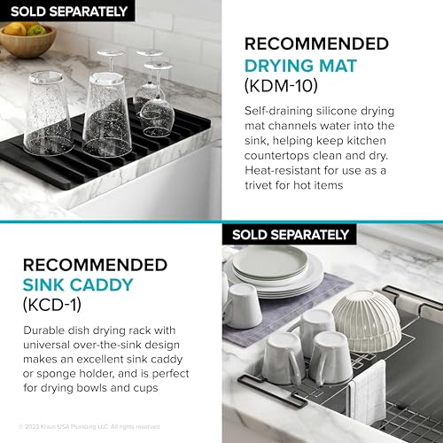 KRAUS Kore 33-Inch Undermount Workstation 16 Gauge Double Bowl Stainless Steel Kitchen Sink with Accessories, KWU112-33
