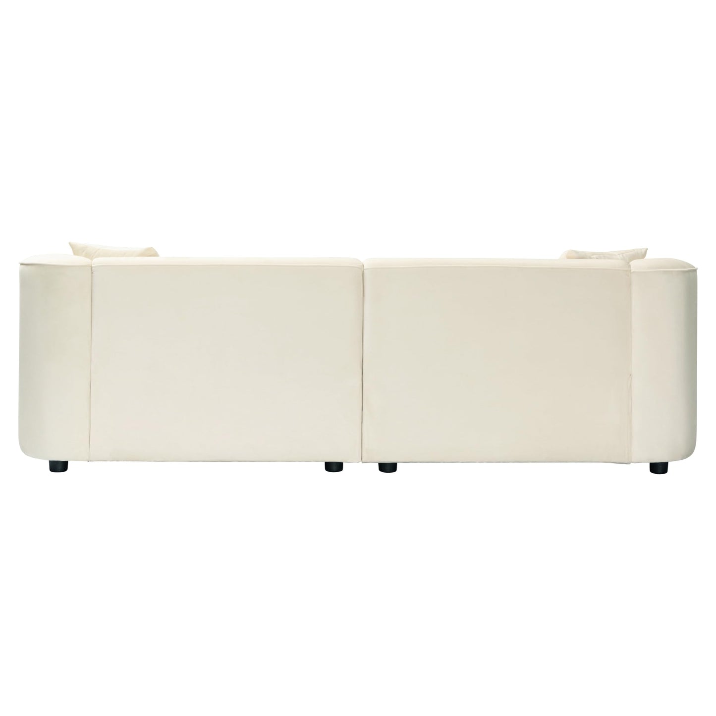 Christopher Knight Home 87.50" Velvet Curved Oversized 2 Seater Sofa, Upholstered Couch Chair, Soft Seating Lounge Sofa, Cozy Loveseat with Armrest, Reading Loveseat for Living Room, Home Rest, Cream