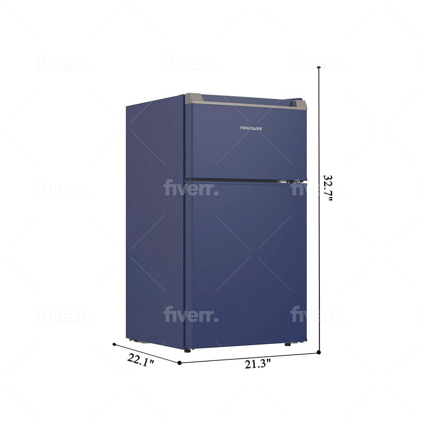 Frigidaire Compact Refrigerator with Top Freezer - 2 Door Fridge with 3.2 Cu Ft, Contemporary Series, Blue