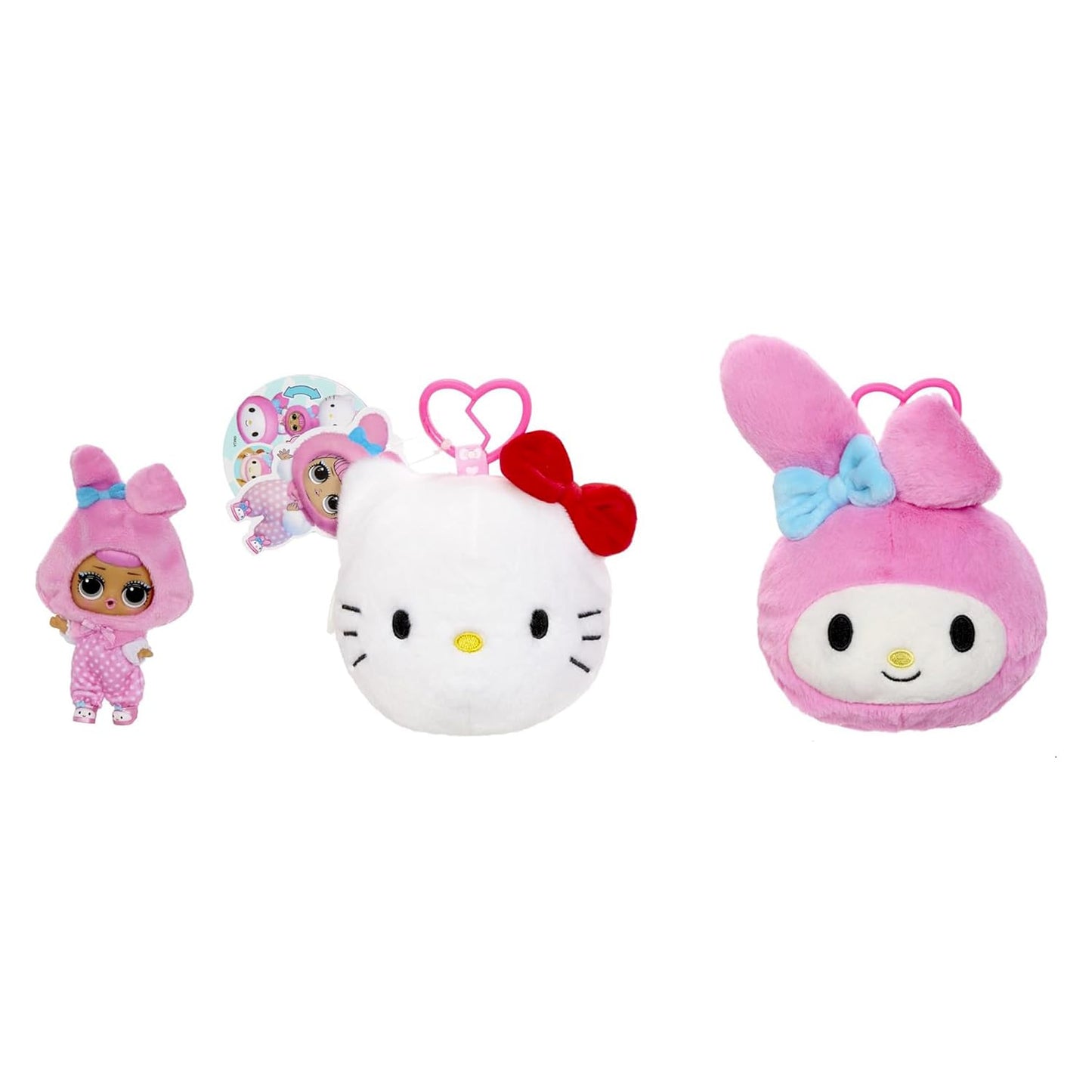 LOL Surprise Loves Hello Kitty and Friends Reversible Plush - Blind Plush with Matching Tot, Sanrio Characters, On-The-Go Play, 5 Surprises, 6 Adorable Styles!