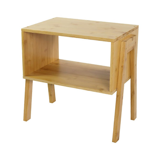 KKTONER Modern Bamboo Nightstands End Tables Bedroom with Storage Small Bedside Table for Living Room Office (Natural)