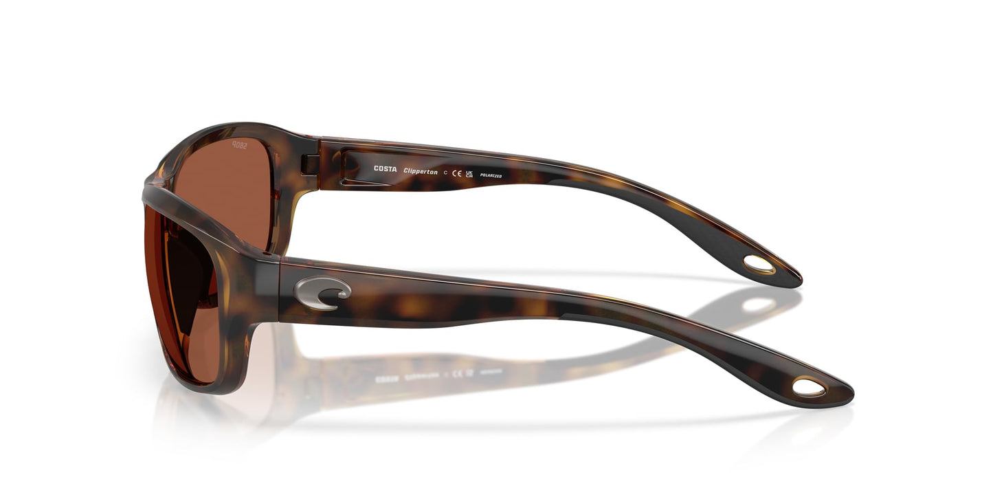 Costa Del Mar Clipperton Sunglasses, Tortoise/Copper Polarized 580P, 58 mm