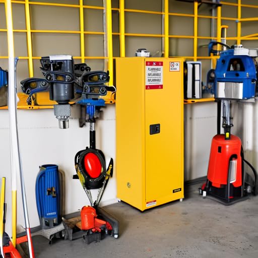 VEVOR Flammable Cabinet 18" x 18" x 35", Galvanized Steel Safety Cabinet, Adjustable Shelf Flammable Storage Cabinet, for Commercial Industrial and Home Use, Yellow: Industrial & Scientific