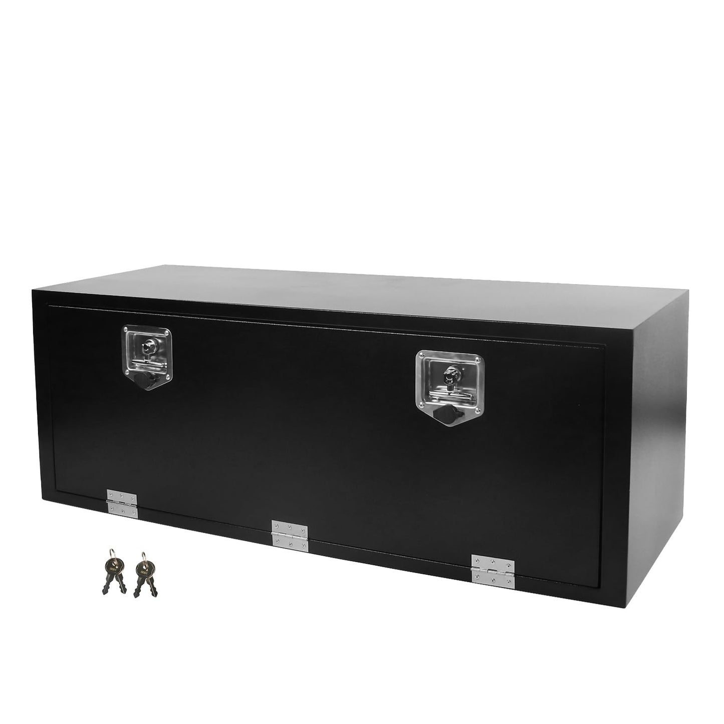 FGJQEFG 48'' Heavy Duty Truck Tool Box Steel for UnderBed Trailer Outdoor Car with Lock and Key - 48 x 18 x 18 Inch Black Underbody Toolbox