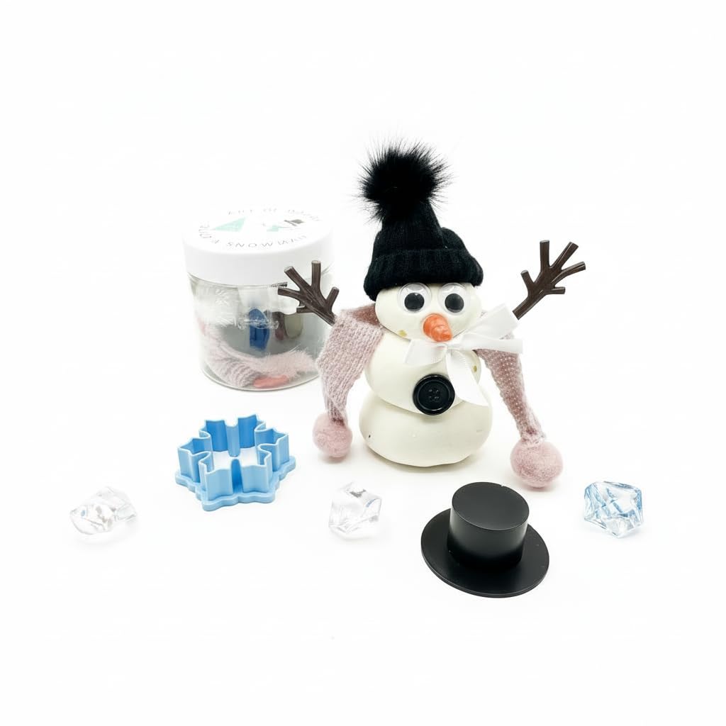 Art of Dough Snowman Sensory Play Kit for Kids – 6oz Homemade Play Dough Jar with Winter Accessories, Fine Motor Preschool Activity, Creative Holiday Toy for Ages 3+