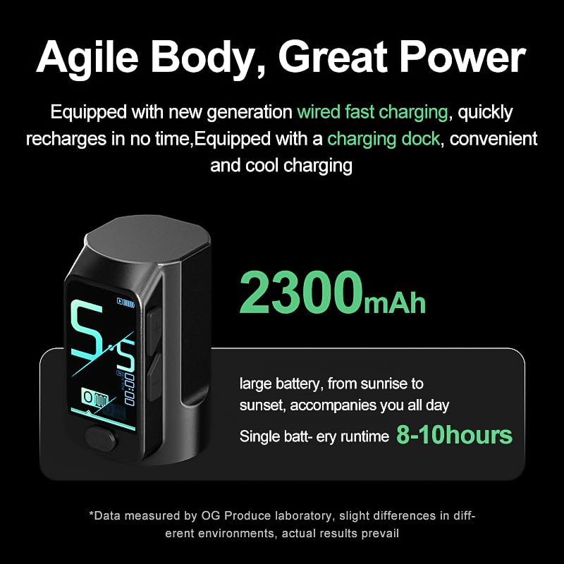 OG PRODUCE Fury II Wireless Tattoo Machine Pen,Tatto Gun Pen with Smart Screen Display,Tattoo Pen with 2300mAH Motor Power Reliable for All Kinds of Needles with 3 Grips
