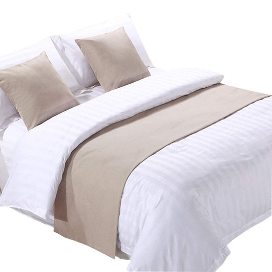 Zhiyuan Solid Linen-Like Hotel Bed Foot Runner Home Decorative Bed Scarf Dining Table Runner 19.5"x102", Bisque