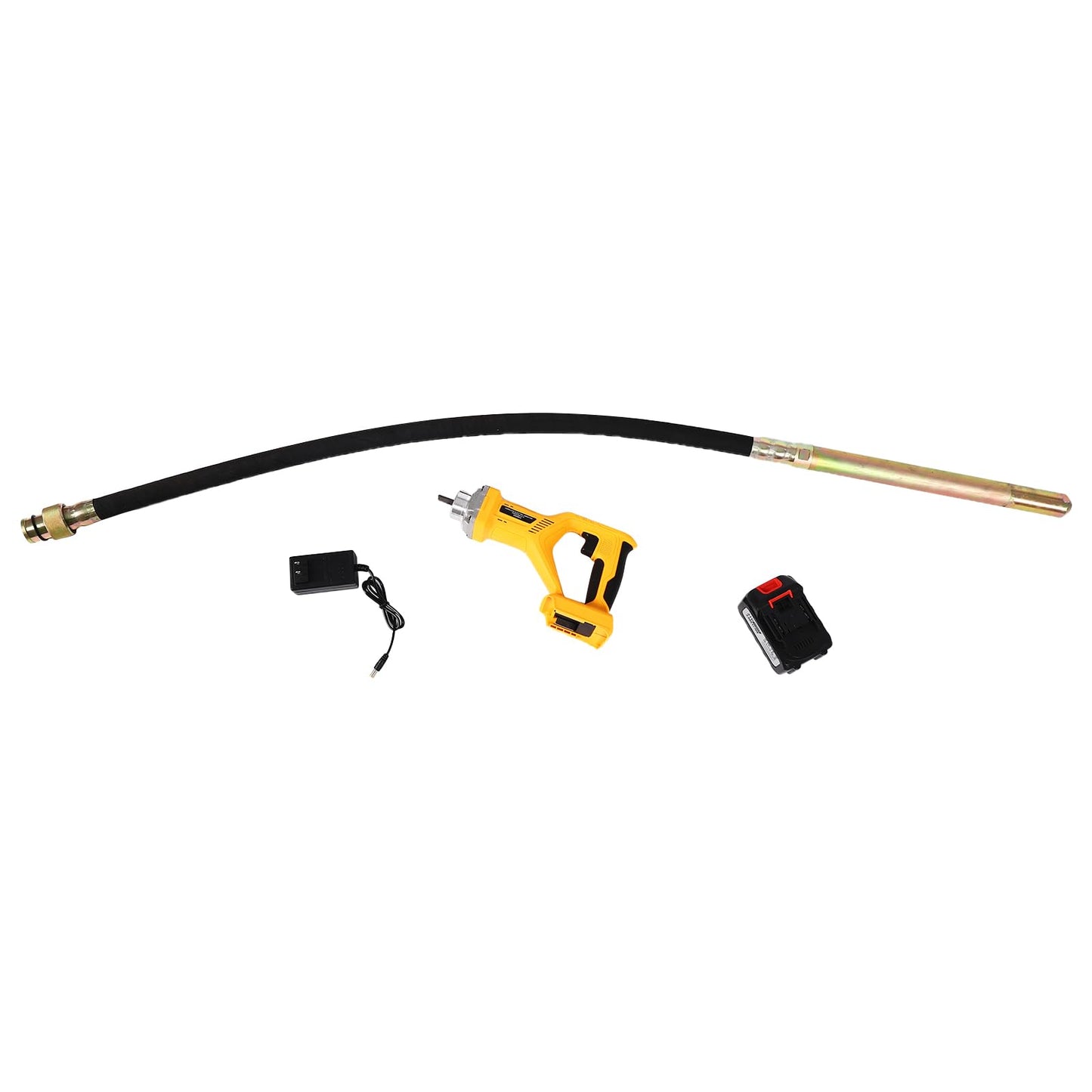 Concrete Vibrating Tool, Cordless Handheld Cement Vibrator,Remove Air Bubble, Level & Mix Concrete, 4.9’ Ft Flex Hose