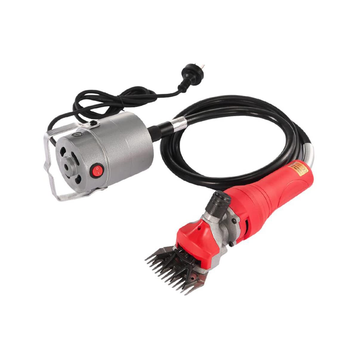 DEJUN Electric Sheep Clippers, 110V Professional Sheep Shears 1000W Wool Shearing Machine with 2 Blades (Red)