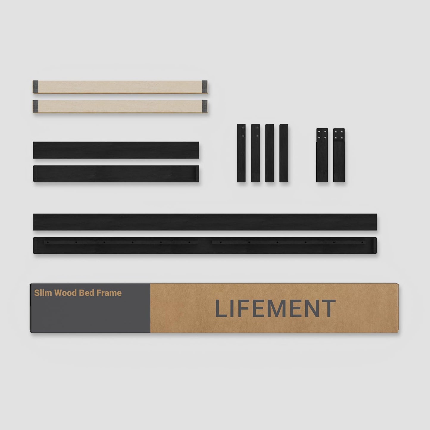LIFEMENT Queen Classic Wood Platform Bed Frame, Noise Free, Under Bed Storage, No Box Spring Needed, Easy Assembly