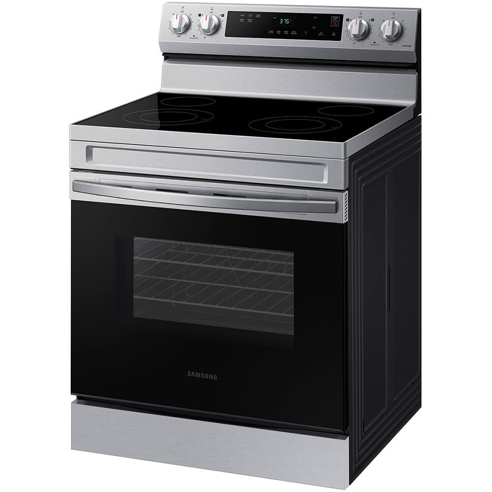 Samsung 6.3 Cu. Ft. Smart Freestanding Electric Range with Steam Clean, Stainless Steel, NE63A6111SS/AA