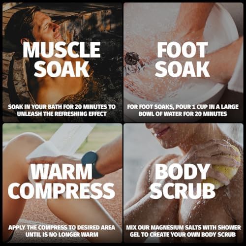 Coach Soak Recovery Bath Soak - Alternative to Epsom Salt Bath Soak - Fast-Absorbing Pure Magnesium Flakes & Dead Sea Salt with 21 Minerals, Bath Salts & Essential Oils - 15 lb, Mixed Bundle