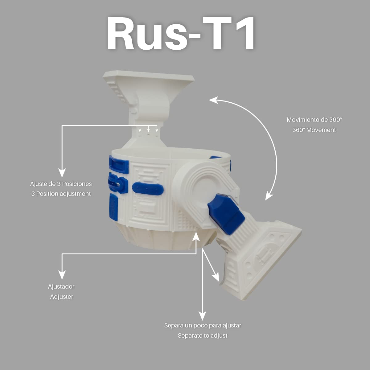 Android Rus-T1 Stand Speaker Compatible with Alexa Echo Dot 3 Gen, 4 Gen, 5 Gen, HomePod mini, Google Home Mini/Nest Mini y genericos (White/Blue)