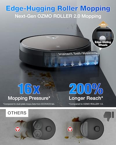 ECOVACS DEEBOT X11 PRO Omni Robot Vacuum and Mop, 19,500Pa Blast Suction, Instant Self-Cleaning Roller Mop, Zero-Tangle, Auto-Lift Mop for Carpet & Spill Protection, GaN Fast Charging for Large Homes