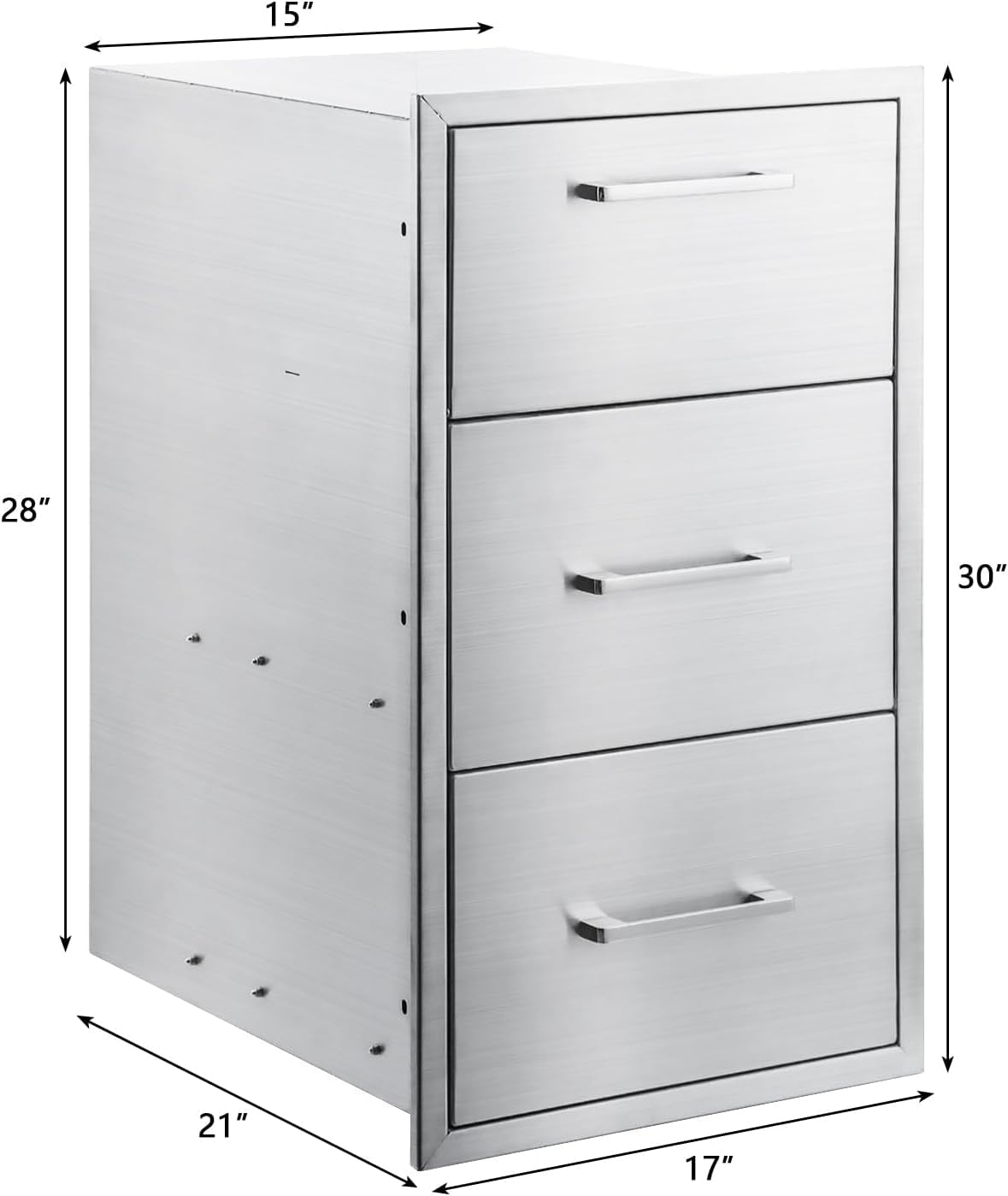yuxiangBBQ 17W30H21D Inch Outdoor Kitchen Drawers Stainless Steel Double Drawer w/Paper Towel Holder Combo Works with Your Grilling or Prep Zones for Outdoor BBQ Island