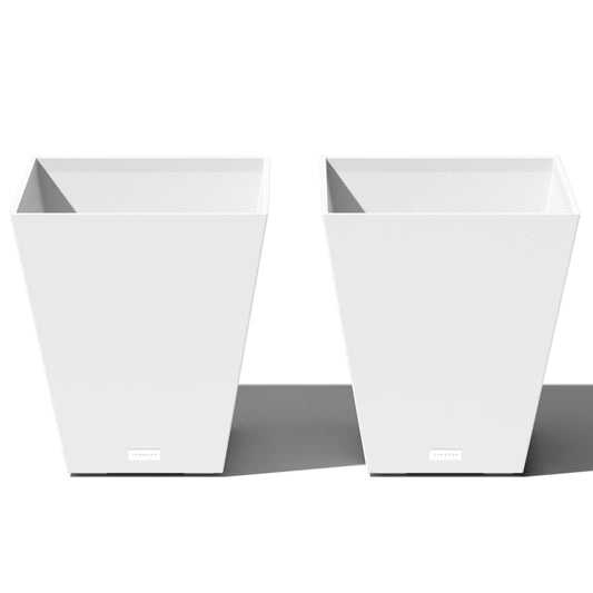 Veradek Pure Series Nobleton Plastic Planter - Large Pots for Indoor or Outdoor Porch/Patio | Durable All-Weather Use with Drainage Holes | Modern Planter Décor for Flowers, Shrubs, Trees