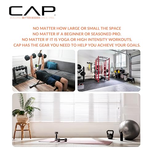 CAP Power Rack with Pull Up Bar & Attachments - Squat Rack & Strength Training Power Cage for Home Gym - BLACK