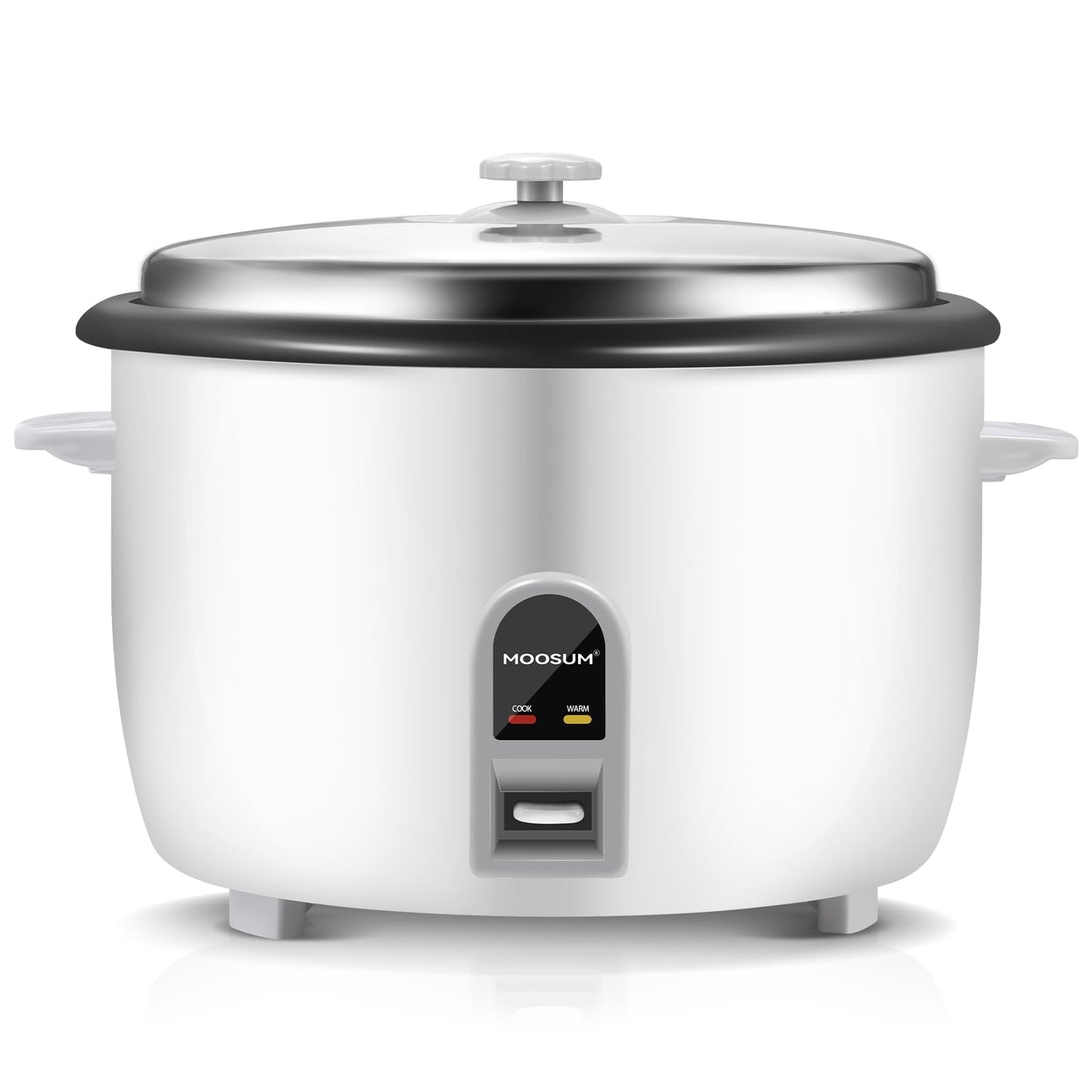 MOOSUM Commercial Rice Cooker, Large Capacity 30-Cup (UnCooked), 60-Cup (Cooked) with One Touch Operation and 12-Hour Keep Warm, Easy to Use and clean, 1600W, White