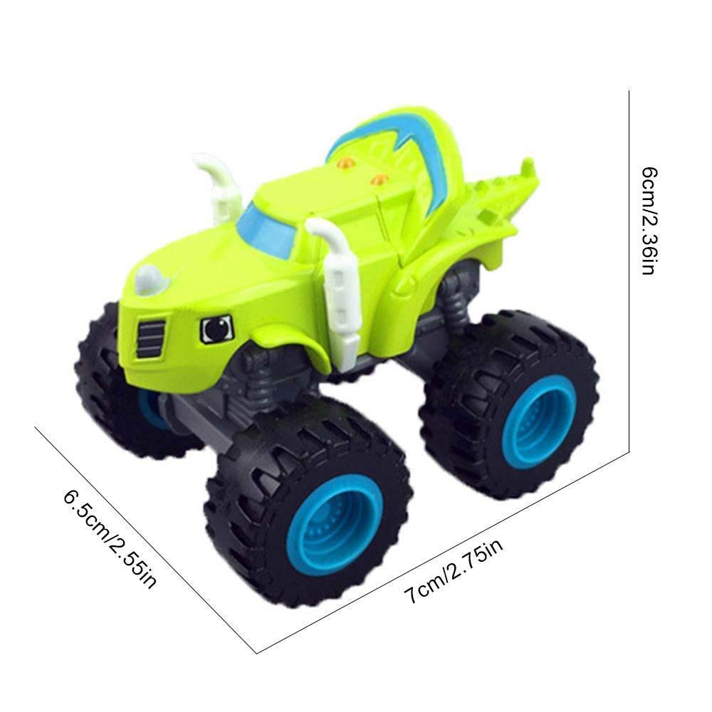 GOLDINPOT Monster Machines Toy Truck & Figure Set - Friction-Powered Stunt Vehicles, Durable ABS Construction Drop-Resistant for 3-6 Year Old Toddlers Kids | Push & Go Monster Cars for Pretend Play