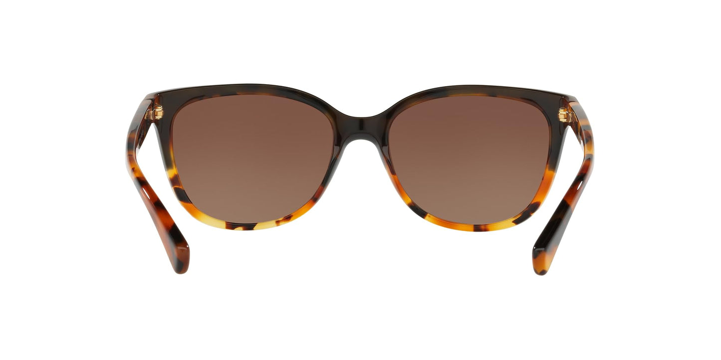 COACH HC8132 Sunglasses, Black Tortoise Gradient/Brown Gradient Polarized, 57 mm