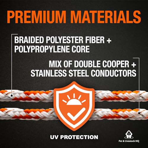 Pet & Livestock HQ - 1000ft Electric Polybraid Fence with 100 Insulators - 2 Product Bundle