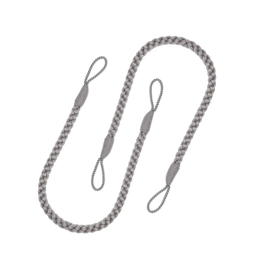 Hiastra Curtain Tiebacks Ropes, 2pcs Decorative Handmade Tie Backs Curtain Holdbacks Holders Cord for Window Sheer Drapes Indoor Outdoor, Grey