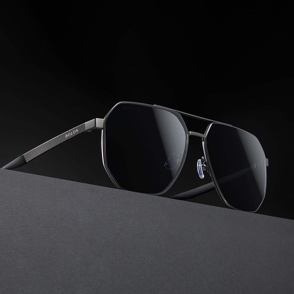 BOLON Men Women Classic Aviator Polarized Sunglasses BL7199 Ashfield 60mm, Exclusive Eyewear Brand of EssilorLuxottica
