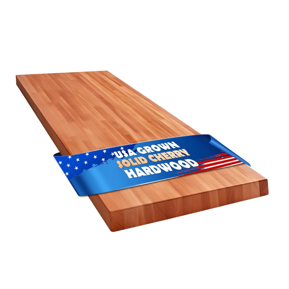CONSDAN Butcher Block Counter Top, USA Grown Cherry Solid Hardwood Countertop, Wood Slabs for Kitchen, Reversible, Both Side Polished, Prefinished with Food-safe Oil, 1.5" Thickness, 60" L x 25" W