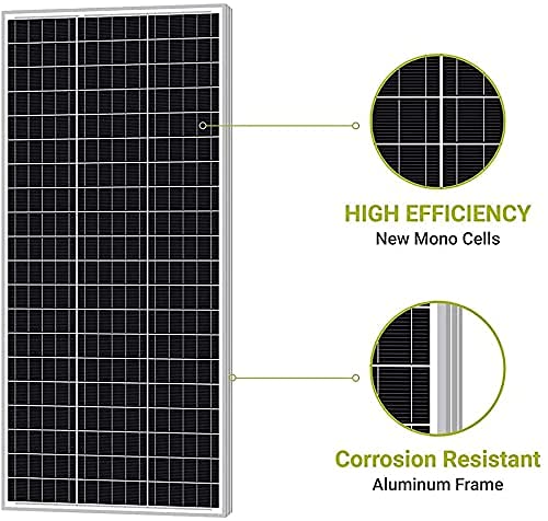 2-Pack ExpertPower 100 Watt 12 Volt Monocrystalline Solar Panel, Compact Design 35.43 x 22.83 x 1.18 in, High Efficiency Module PV Power for Battery Charging Boat, Caravan, RV, Off Grid Applications