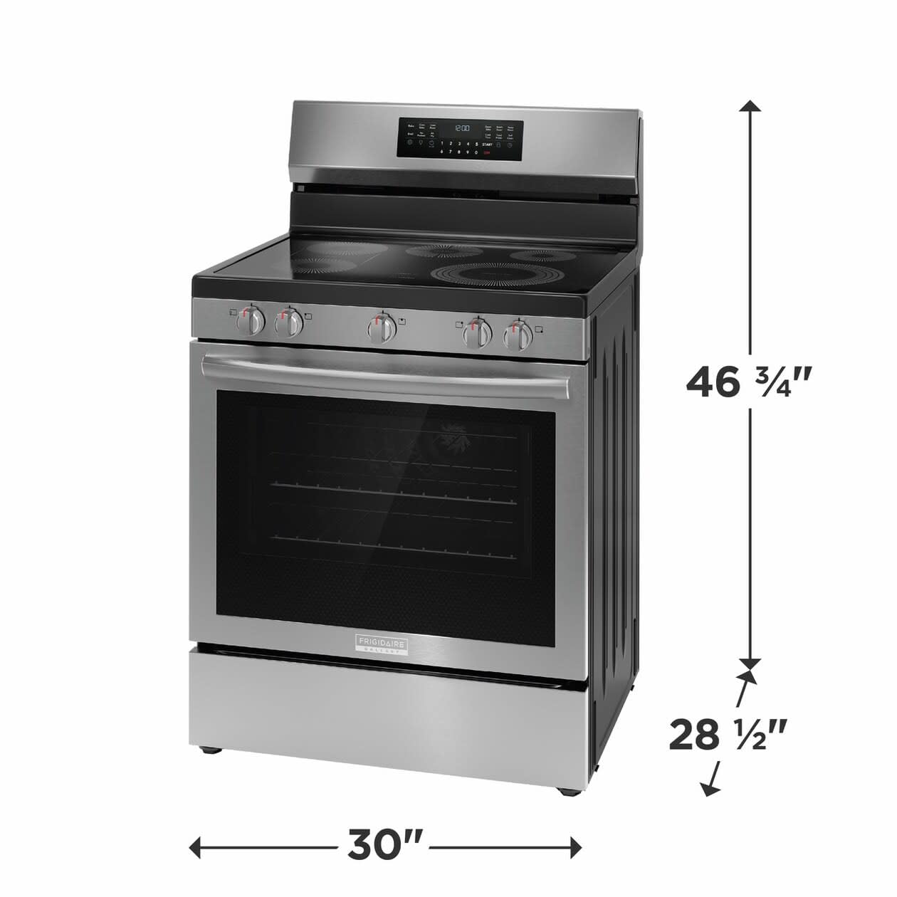 Frigidaire Gallery 30 in 5 Burner Element Freestanding Range in Stainless Steel with True Convection and Air Fry GCRE3060BF