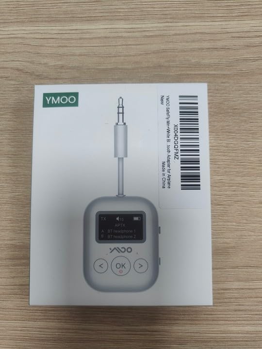 YMOO Bluetooth 5.4 Transmitter Receiver for Airplane, Wireless Bluetooth Adapter Travel Essentials, Supports to 2 Headphones, 25H Playtime, 2-in-1 Adapter with LED Display for TVs Gym Car Home