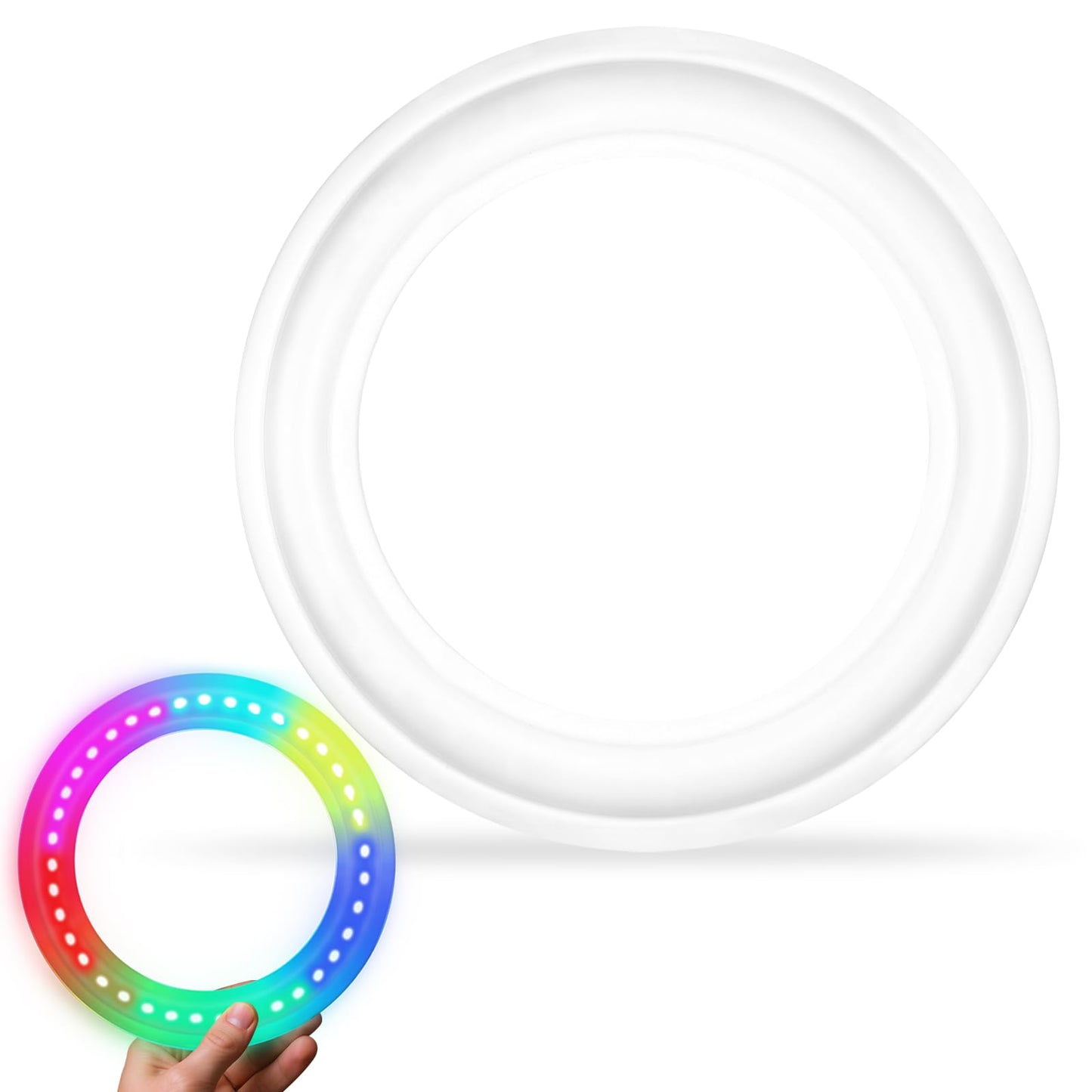 Dilabnba Flying Ring Disc Toy LED Light Beach Backyard Camping Sports Play Soft Discs Outdoor Tossing Toy Christmas Birthday Gift for Teens Boys Kids Adults, Lost Mode, 9.8''/200g