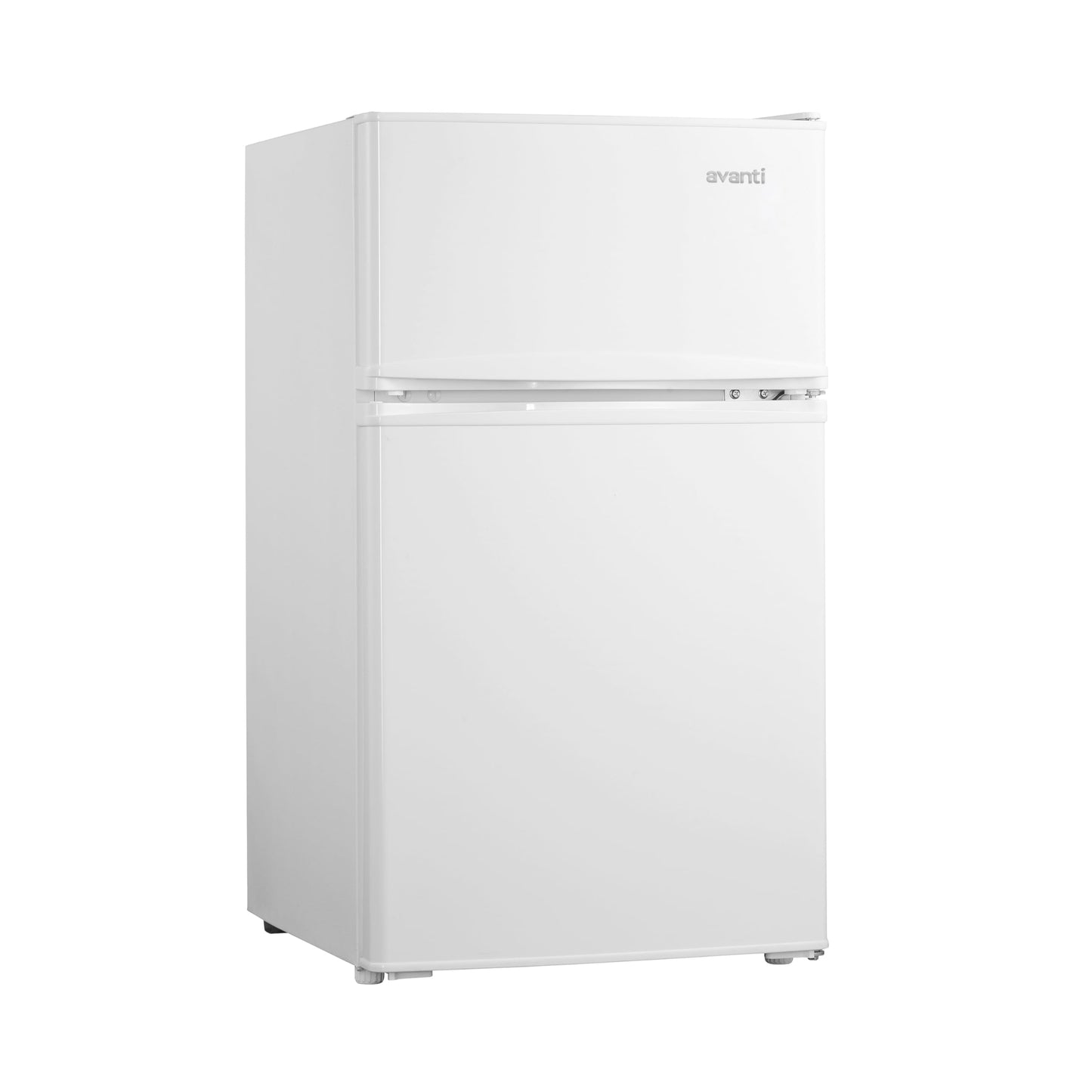 Avanti Mini Fridge with Freezer Compact Refrigerator for Home Office or Dorm, Features Dual Doors Removable Shelves & Crisper Automatic Defrost and Adjustable Temperature Control, 3.1-Cu.Ft, White