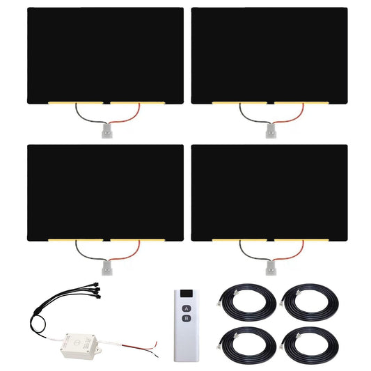 Electric Control Automotive Window Film 4PCS Black, Instant Privacy & UV Protection, Frosted to Clear Switching, DIY Kit for Car Side Windows