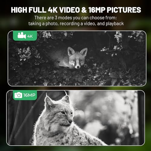 WOSPORTS 4K Night Vision Goggles – up to 80X Total Magnification, 10X Optical + 8X Digital Zoom, 1315FT Vision Range, 5000mAh Rechargeable Battery, IPX Waterproof NVG, Gifts for Men
