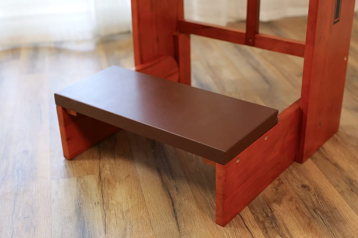 Shyneer Prayer Bench Stool Table, Wooden Church Prayer Chair Padded Kneeler Shelf Folding Chair for Kneeling at Home