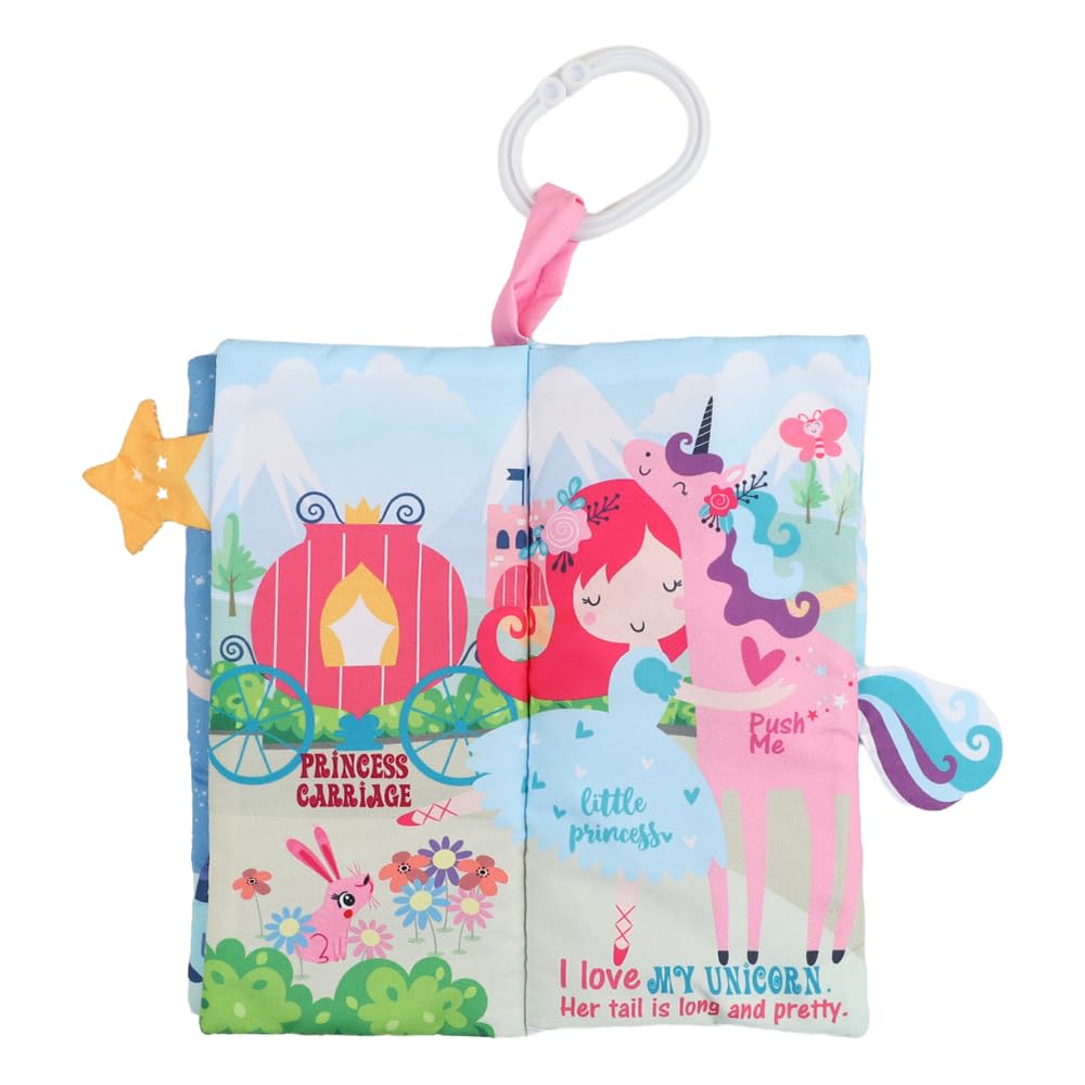 bebe mondo Unicorn Baby Crinkle Books & Fish Teething Toy for Newborn Babies Infants 0-3-6-12-18 Months Baby Gift