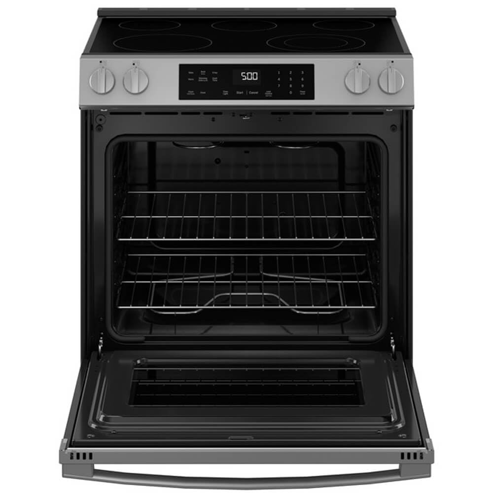 GE GRS500PVSS 30 in. 5 Burner Element Slide-in Electric Range in Stainless Steel with Crisp Mode