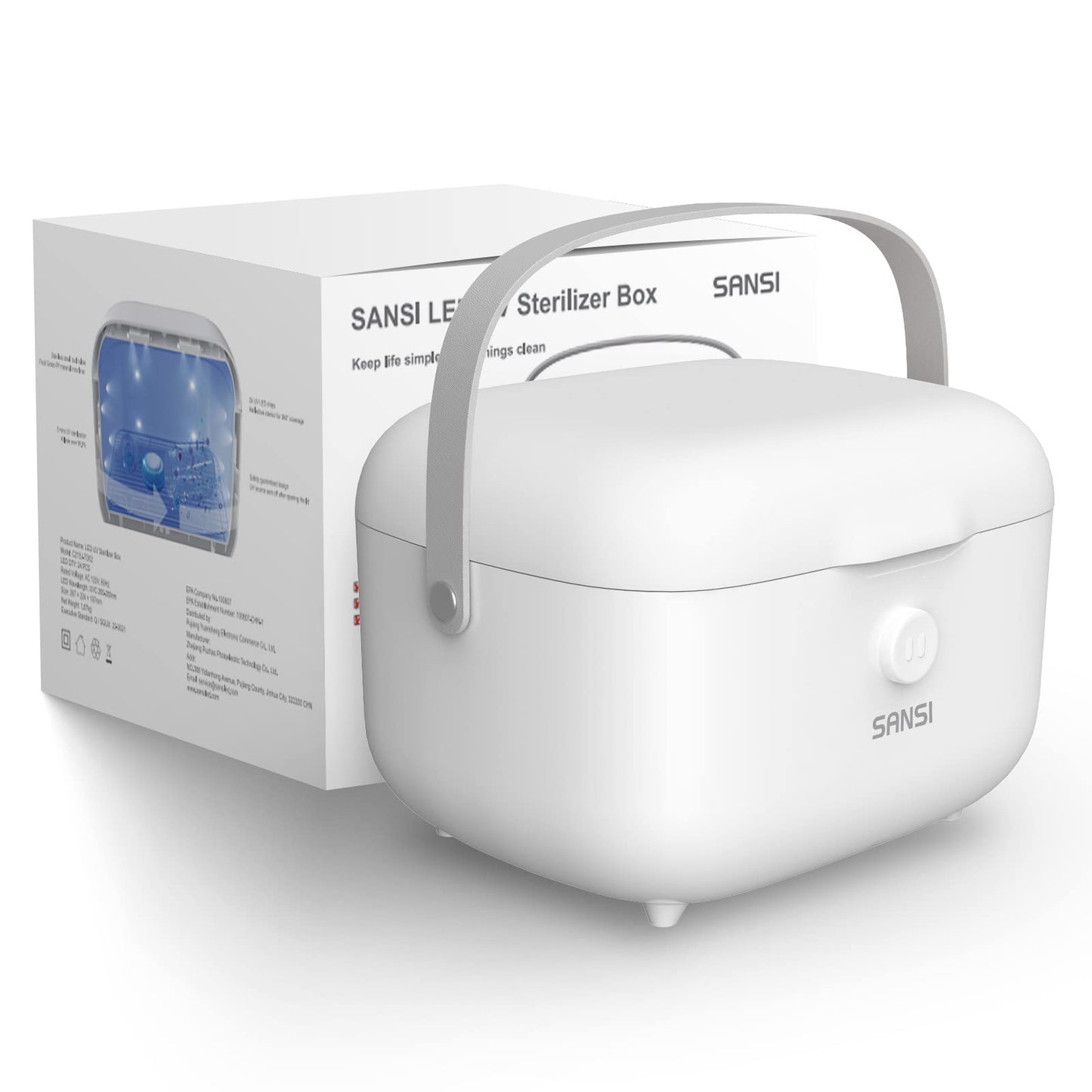 SANSI UV Light Sanitizer Box with 360° UVC Chips, Sanitizes in 5 Minutes 5.1L Large Capacity Sanitizer for Baby & The Whole Family (15W)