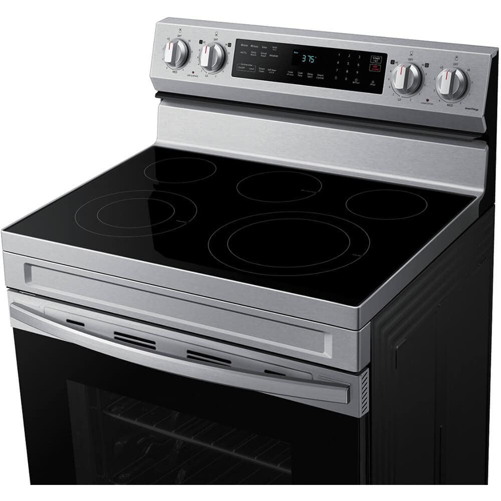 Samsung 6.3 Cu. Ft. Smart Freestanding Electric Range with No Pre-heat Air Fry & Convection, Stainless Steel, NE63A6511SS/AA